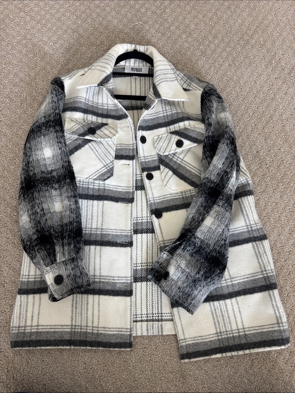 Steve Madden Black & White Plaid Shacket